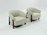 Fauteuil de salon moderne en bois massif et velours, design italien, pour hôtel, bistro, salon, bureau, chambre à coucher
