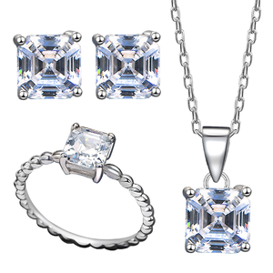 Juego de Regalo de Lujo Clásico para Fiesta o Boda, Accesorios de Moda, Collar, Pendientes, Anillo, Joyería de Plata de Ley 925 de Alta Gama para Mujer - Product Image 2