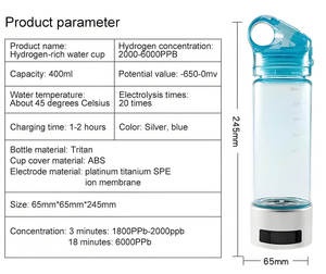 WEIZI - Generador de Agua Rica en Minerales Portátil de 400 ml, Electrolisis con Membrana SPE, Pureza del 99,999%, 12 V, 7 W, para el Hogar y el Automóvil, YZ-HA02 - Product Image 6