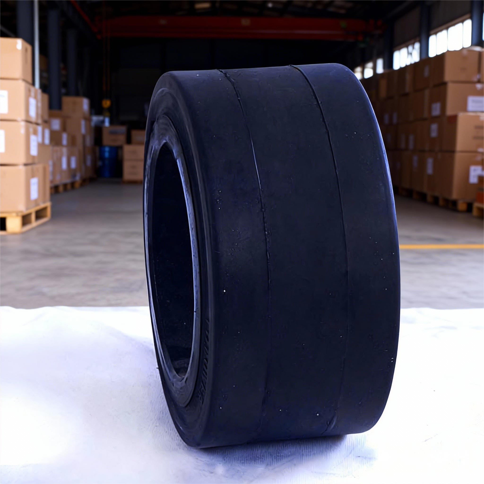 10x6x6 1/2 Solid Press on Tire Extra Wide 6 Inch for Heavy Duty Forklift Rear Wheel and Large Container Handler