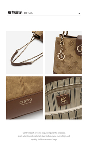 Borsa a Tracolla &WQ Fashion da Donna in PU Resistente all'Acqua, Tinta Unita, con Monogramma in Rilievo - Product Image 4