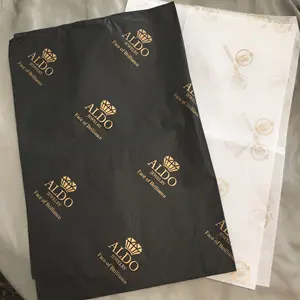 Custom Inpakpapier Voor Verpakking Tissue Papier Zwart-witte Kleur Met Uw Logo