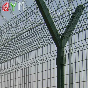 358 Welded Security Airport Fence with Barded Wire