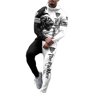 En stock, survêtement respirant en polyester/coton pour homme, mode automne, couleurs assorties, décontracté, impression 3D, sweat à capuche - Product Image 5