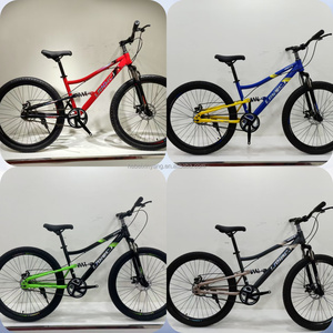 Vélo de montagne à frein à disque 24/26 pouces en acier à haute teneur en carbone, 1 vitesse, double suspension, pour hommes, femmes et enfants – Meilleures ventes à prix réduit - Product Image 5
