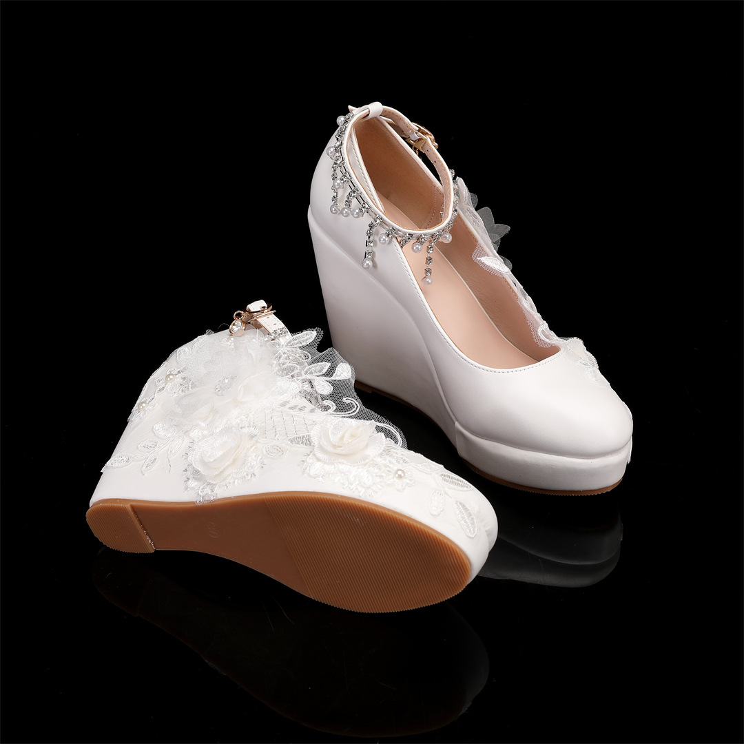 New Fashion White Lace Wedding Shoes - Elegant & Comfortable New Fashion White Lace Wedding Shoes - Elegant & Comfortable