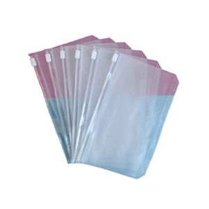 Pochettes transparentes en PVC givré A5 A6 A7 avec logo personnalisé, durables, flexibles, à 6 trous, avec fermeture éclair, pour classement - Product Image 2