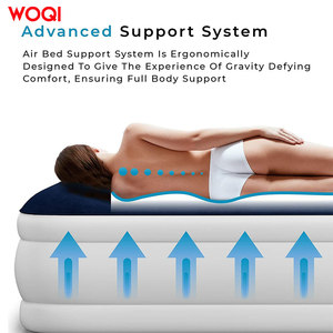 <span class=keywords><strong>Lit</strong></span> <span class=keywords><strong>gonflable</strong></span> à coussin d'air haute densité pour une <span class=keywords><strong>personne</strong></span> en tissu floqué PVC bleu WOQI avec pompe électrique intégrée - Product Image 3