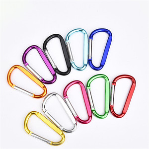 Wholesale <strong>Assorted</strong> Colors D Shape Aluminum Alloy Carabiner Clips for Key Chains and Bag <strong>Hooks</strong> - Product Image 1