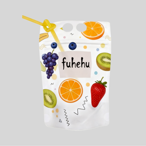 Batido/hielo impreso personalizado para Pop bolsa con asa de cremallera contenedor de jugo de paja de plástico esmerilado Stand-Up bolsa de plástico para bebidas - Product Image 3