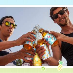 Fundas Enfriadoras de Latas de Cerveza para Playa, Diseño Hawaiano, Reutilizables, Divertidas, para Bebidas y Refrescos de Verano - Product Image 6