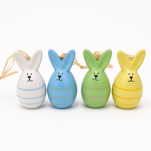 Solo Venta al Por Mayor, Nuevo Estilo de Colgante de Conejo de <span class=keywords><strong>Pascua</strong></span> de Cerámica, Artesanía Hecha a Mano <span class=keywords><strong>para</strong></span> Regalo Festivo - Product Image 4
