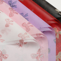 Papier d'emballage floral à motif nœud, imperméable, style doux et féminin, pour bouquets, emballage cadeau pour fleuristes, vente en gros