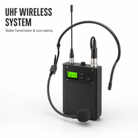 Microphone sans fil professionnel avec écran LCD, récepteur compact longue portée pour l'enseignement en classe, les conférences et les réunions
