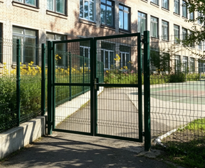 Portail de sécurité en treillis métallique à pliage triangulaire thermolaqué, à simple battant, pour entrée de villa, école, usine, parc - Product Image 6