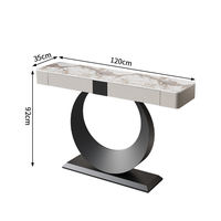 Console d'entrée en dalle de pierre moderne haut de gamme de luxe pour salon et couloir