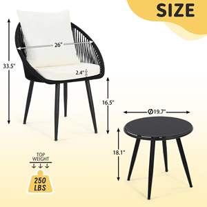 Chaises longues contemporaines en acier moderne, jardin, parc, hôtel, <span class=keywords><strong>terracotta</strong></span> noir, extérieur, résistant aux UV, rotin PE durable, configuration <span class=keywords><strong>de</strong></span> <span class=keywords><strong>bar</strong></span> - Product Image 2