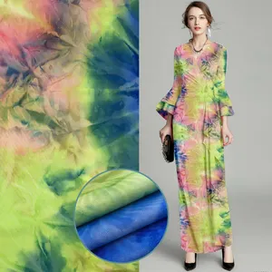 FDY Tie-dye fabric Professional manufacturer supplier for women garment comfortable cheap production 96%polyester 4%spandex