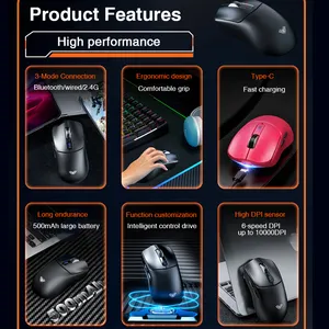 AULA SC580 Wireless Professional Gaming Mouse OEM Customized Wired Gaming Bluetooth Mouse 2.4G Ergonomics UP To 26000DPI Mouse