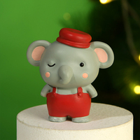 Figurine en résine de Noël, ornement de bureau en résine, figurine d'animal mignon, statue du Père Noël, décoration de la maison 6,5*6*7,5 cm
