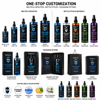 Afterspray Perawatan Jenggot Pria Organik Label Pribadi Melembapkan Menutrisi Tidak Mengiritasi Kulit Menenangkan Aroma Kayu Segar 200mL
