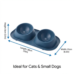 Gamelle double économique pour chats et chiens, en plastique PP écologique, légère, antidérapante, pour l'alimentation - Product Image 2