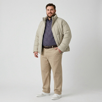 Chaqueta Acolchada de Plumón para Hombre, Cuello Alto, Cierre Completo, Bolsillos, Cálida para Invierno, Casual, Tallas Grandes y Extra Grandes, 6XL 7XL