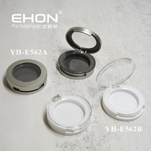 Round Empty Single Eyeshadow Case With Clear Window Top Custom Logo Metallized Cosmetic Blush <b>Compact</b> Powder Container - Product Image 6
