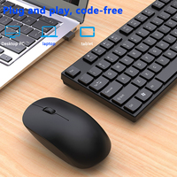 Set Keyboard dan Mouse nirkabel 2.4G, cocok untuk laptop kantor bisnis tipis dan ringan