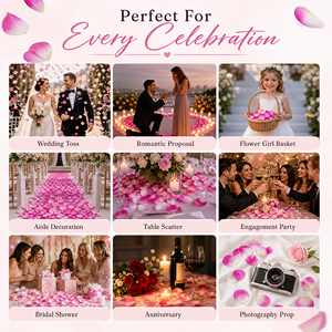 Pétales <span class=keywords><strong>de</strong></span> rose artificiels en papier, confettis avec couleur et taille personnalisées en usine pour la vente en gros, fournitures pour mariages et fêtes - Product Image 4