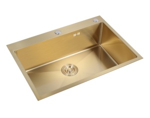 Évier de cuisine simple 700x500mm en acier inoxydable 201, à poser sur le comptoir, noir nano, fait main, facile à nettoyer, design moderne - Product Image 2