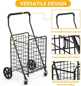 Guanriver chariots pliants <span class=keywords><strong>pour</strong></span> les <span class=keywords><strong>personnes</strong></span> âgées plier les roues en acier solides chariot <span class=keywords><strong>de</strong></span> chariot à provisions - Product Image 3