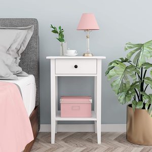 Oriental Antique French Style Nightstand Chic Fancy Night <strong>Table</strong> White <strong>Shelf</strong> Mini Stand Wooden Small <strong>Bedside</strong> <strong>Tables</strong> for Hotel - Product Image 3