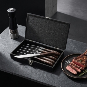 Couteau Laguiole personnalisé en acier inoxydable, couverts <span class=keywords><strong>de</strong></span> <span class=keywords><strong>table</strong></span>, coffret cadeau <span class=keywords><strong>de</strong></span> luxe, ensemble <span class=keywords><strong>de</strong></span> 6 <span class=keywords><strong>couteaux</strong></span> à steak - Product Image 4