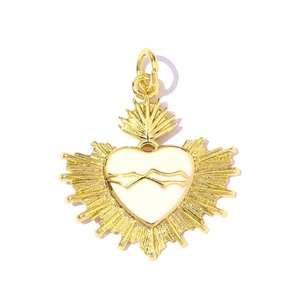 F195 Dijes de Pareja de San Valentín, Colgantes de Corazón Yin Yang en Forma de Sobre de Latón Bañado en Oro para Suministros de Manualidades - Product Image 3