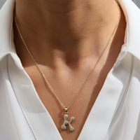 Collar inicial-Colgante de corazón de Zirconia cúbica con 26 letras Choice 18K Chapado en oro Nombre personalizado Regalo de joyería para mujer