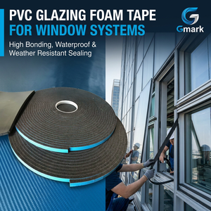 เทปกาวโฟม PVC ความหนาแน่นสูงสำหรับติดกระจกผนังม่าน  ฟิล์มสีฟ้าสำหรับงานอุตสาหกรรม ขายส่ง - Product Image 2