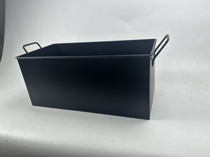 Moderno Portacenere Quadrato in Acciaio per Caminetto, Verniciato a Polvere Nera con Bruciatore per Legna, Decorazione per la Casa - Product Image 2