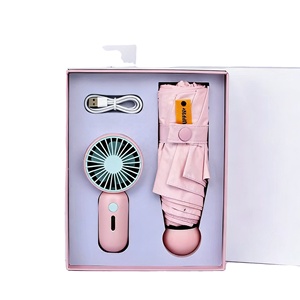 Set de Regalo de Verano, Ventilador Portátil de Mano con Sombrilla, Caja de Regalo para el Cuidado Personal para Mujeres, Novia, Cumpleaños, Regalo Corporativo - Product Image 1