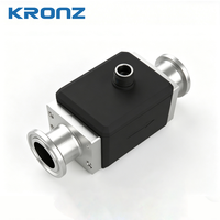 Sensor Aliran Ultrasonik KRONZ Tipe Lurus 12-30VDC G1/2 0-30L/mnt untuk Cairan yang Dapat Diukur