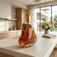 Bouteille de spiritueux élégante en verre en forme de gourde, 500ml, 700ml, 750ml, vente chaude, directement de l'usine, pour spiritueux XO vieillis en fût