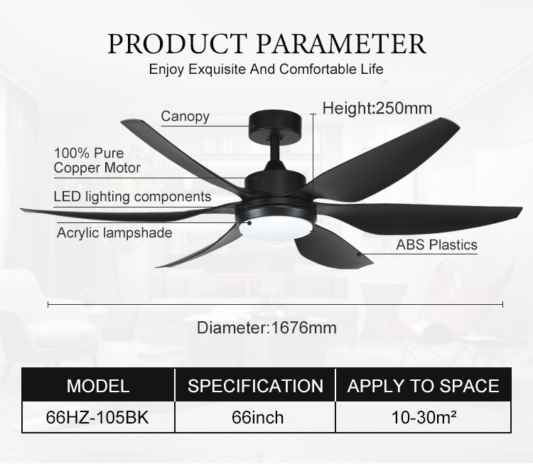 66 "conventional large ceiling fan DC motor led ceiling fan with light and remote Led 3 color change lights lighting