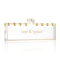 Support de bougie en lucite Judaica, Menorah juive en acrylique peinte par Judy pour Hanouka