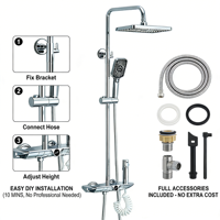 Colonne de douche intelligente moderne avec pommeau de douche pluie thermostatique numérique