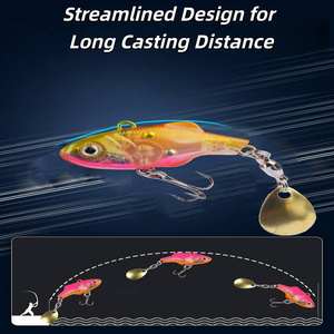 Sneda เหยื่อสปินเนอร์ VIB พลาสติกพิมพ์ลายเหยื่อแข็งสำหรับตกปลาในน้ำทุกระดับเบสแมนดาริน<span class=keywords><strong>ปลา</strong></span>แม่น้ำทะเลสาบลำธาร - Product Image 6