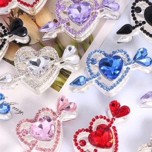 2025 nouveauté 3D alliage strass une flèche Piercing à travers le coeur perle bricolage téléphone portable porte-clés collier accessoires - Product Image 1