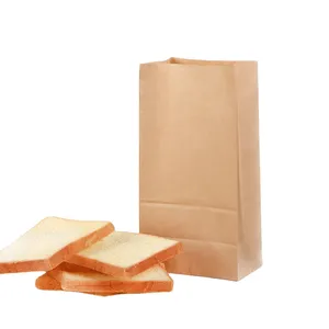 Kraft Bakery Bread Talk Paper Bag Popular Printed Side Gusset Brown Customized Logo Demand Gift,Food & Beverage Packaging Accept