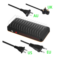 Station de charge USB 100W 15 ports avec diviseurs réglables QC2.0 Organisateur de périphérique Dock prend en charge plusieurs périphériques Sortie 5V/2.4A
