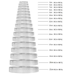 Cercles à <span class=keywords><strong>tarte</strong></span> perforés en acier inoxydable avec trous, pour fonds de <span class=keywords><strong>tarte</strong></span>, tour de fruits, quiches, moules à gâteaux et mousses - Product Image 6