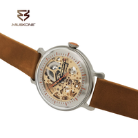 Montres de couple SPARKTIME à mouvement mécanique squelette entièrement ajouré, cadran analogique en cuir, cadeau unique de haute qualité pour les amoureux